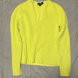NWOT Express neon green/yellow sweater